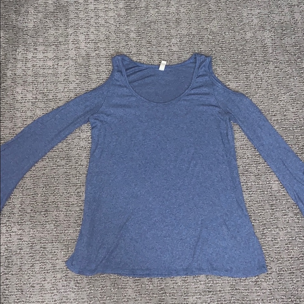 Blue off the shoulder sweater